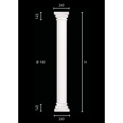 Plaster column with pillar of 18 cm in diameter