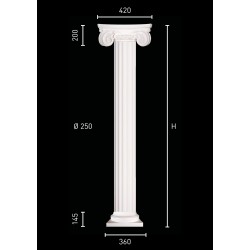 Plaster column with pillar of 25 cm in diameter