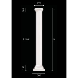Plaster column with pillar of 18 cm in diameter